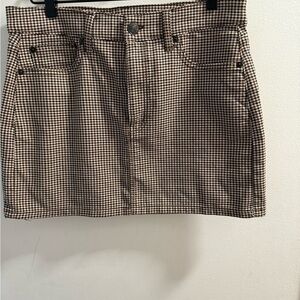 American Eagle‎ Outfitters Houndstooth Mini Skirt Super Stretch Brown Size 8